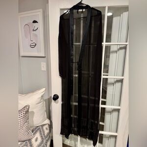 Halston Heritage Black Sheer Robe